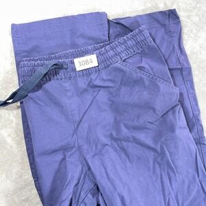 Urbane Scrub Pants Women Medium Blue Cargo Drawstring Elastic Waist 3084